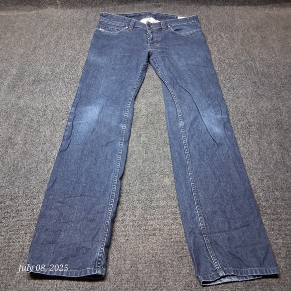 Diesel Jeans Men Size 30x32 Dark Blue Button Fly Safado Regular Slim Straight - Picture 2 of 14